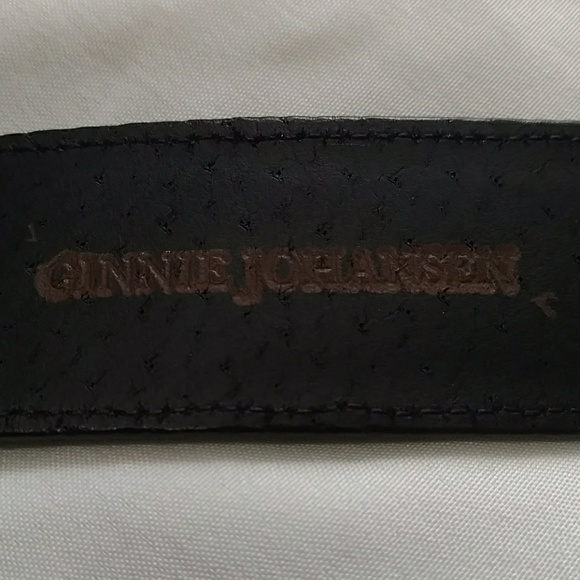 VTG 80s Ginnie Johansen Leather Beaded Panel Belt - Picture 5 of 5